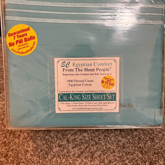 Cal King Sheet Set - Egyptian Cotton (NWOT) - Picture 2 of 2